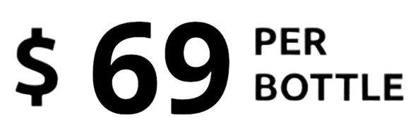 Supplied price graphic reading $69 per bottle